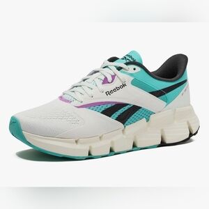 REEBOK ZIG DYNAMICA 5. SIZE MEN'S 7. WHITE,BLACK,DIGITAL GLEAM AND PURPLE.